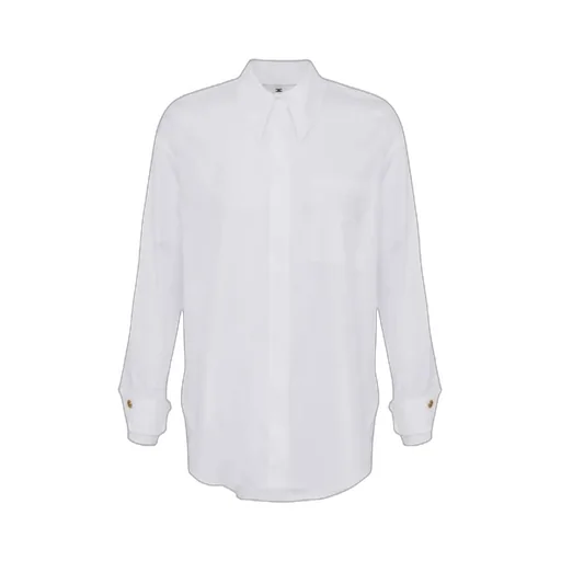 Logo Embroidered Curved Hem Shirt