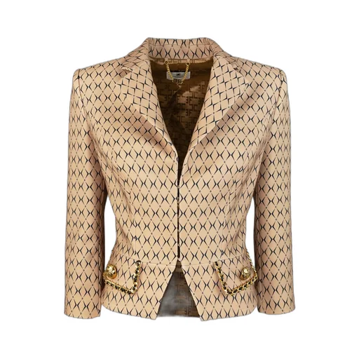 Diamond Printed Cropped Blazer