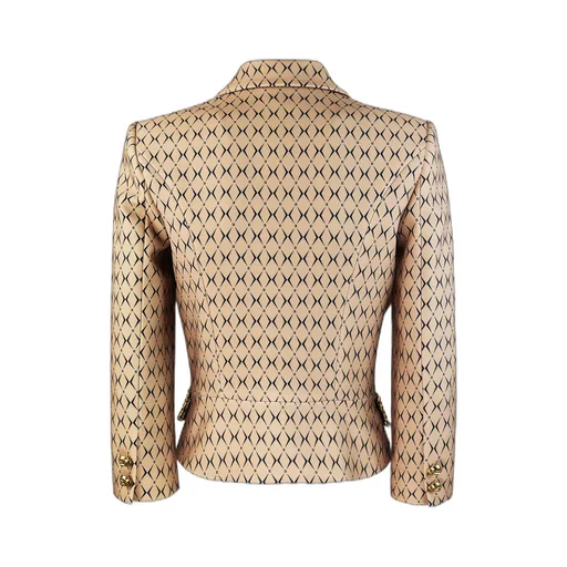 Diamond Printed Cropped Blazer