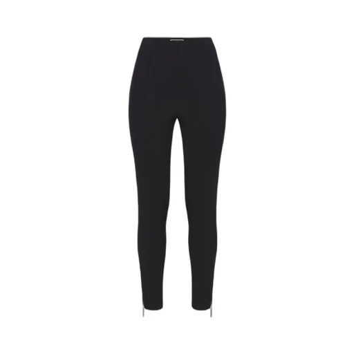 Stretch Crepe Zip-Detailed Straight Trousers