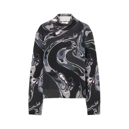 Printed Turtleneck Knitwear
