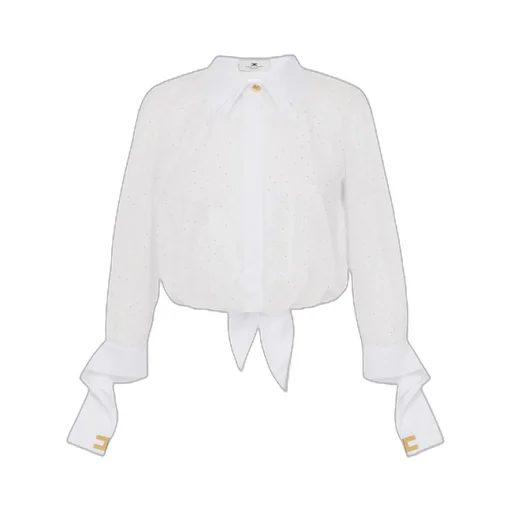 Knotted Embellished Poplin Shirt