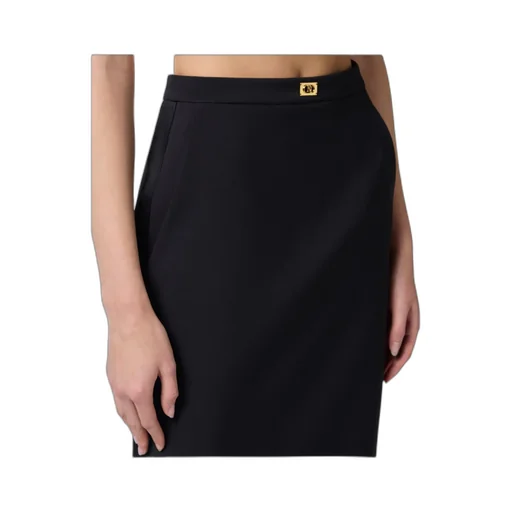 Logo Plaque Pencil Midi Skirt