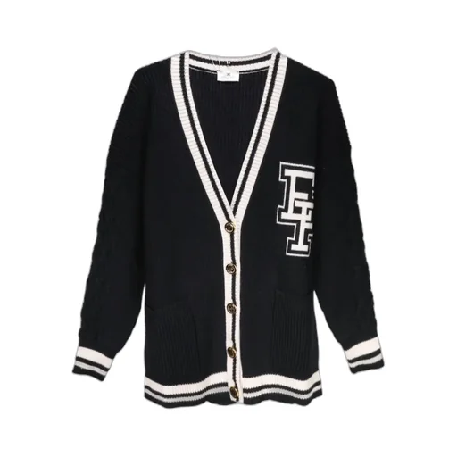 Logo Jacquard College-Style Cardigan