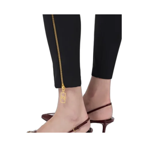 Stretch Crepe Zip-Detailed Straight Trousers