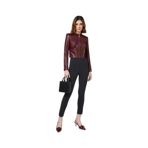 Stretch Crepe Zip-Detailed Straight Trousers