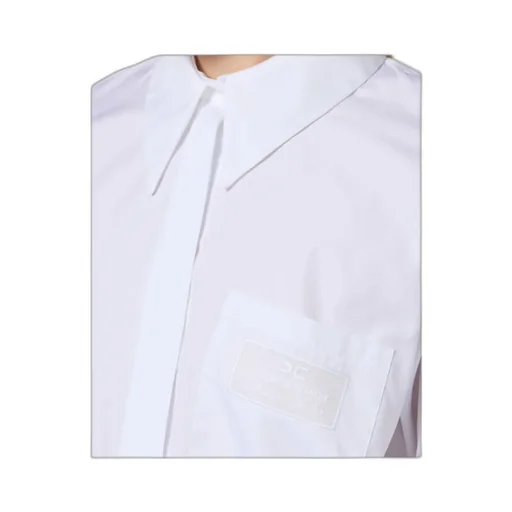 Logo Embroidered Curved Hem Shirt
