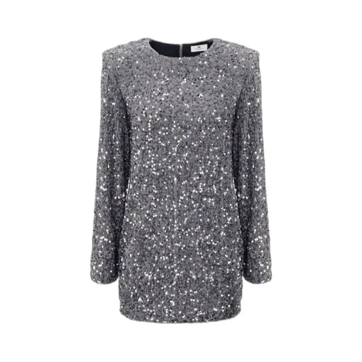 Sequin-Embroidered Chenille Boxy Mini-Dress