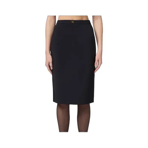 Logo Plaque Pencil Midi Skirt