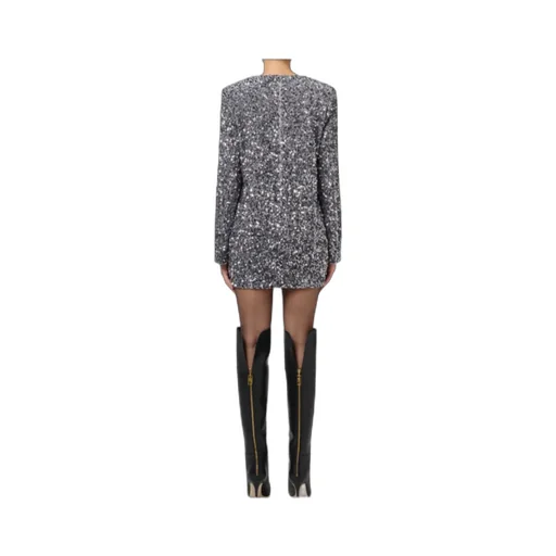 Sequin-Embroidered Chenille Boxy Mini-Dress