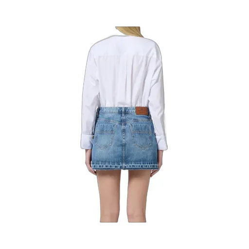 Logo Embroidered Curved Hem Shirt