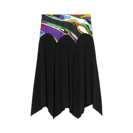 Orchidee-Print Detail Midi Skirt