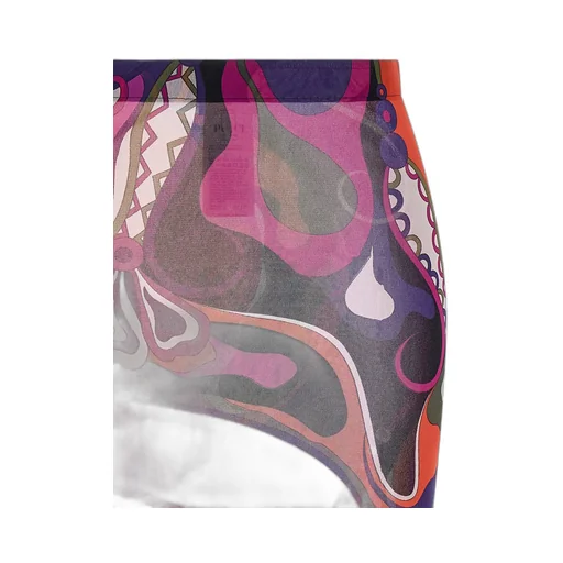 Orchidee Print Midi Skirt
