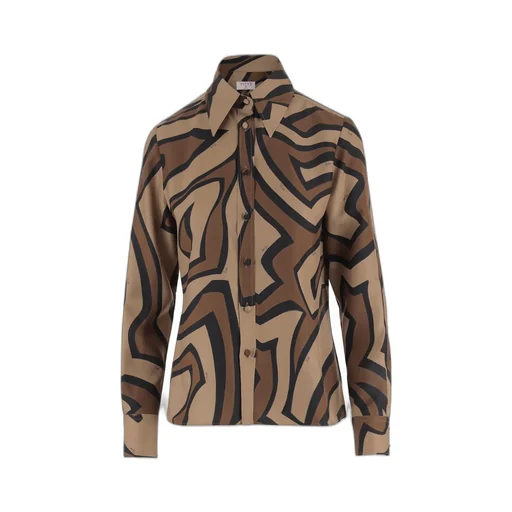 Labyrinth Print Silk Shirt