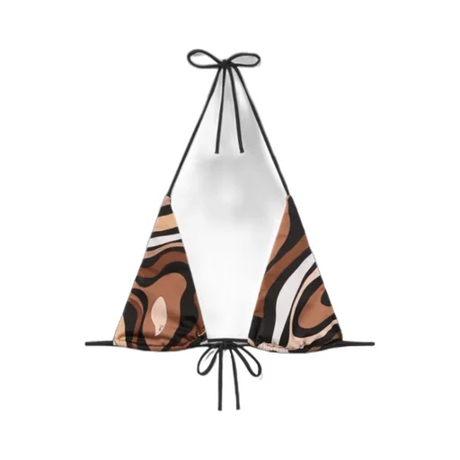 Marmo Print Triangle Bikini Top