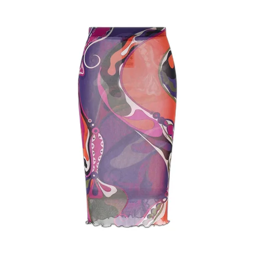 Orchidee Print Midi Skirt