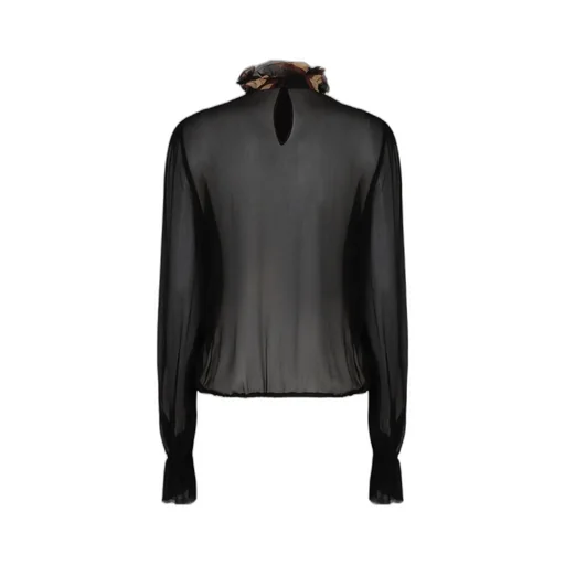 Ruffled Collar Silk Blouse
