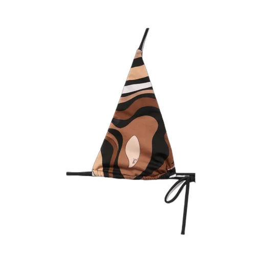 Marmo Print Triangle Bikini Top