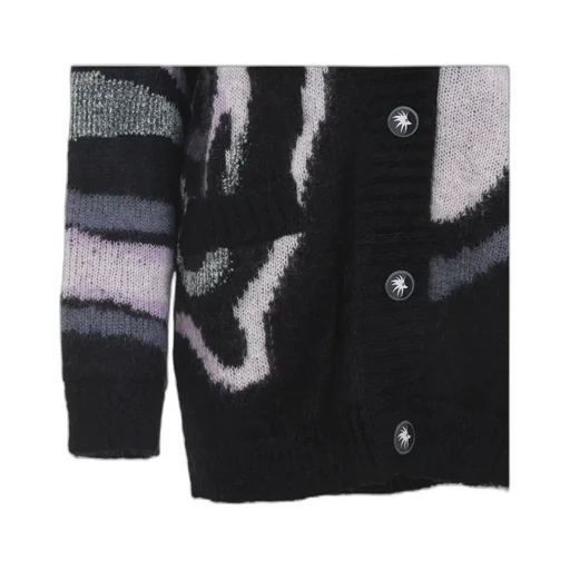 Marmo Inlay Oversized V-Neck Cardigan