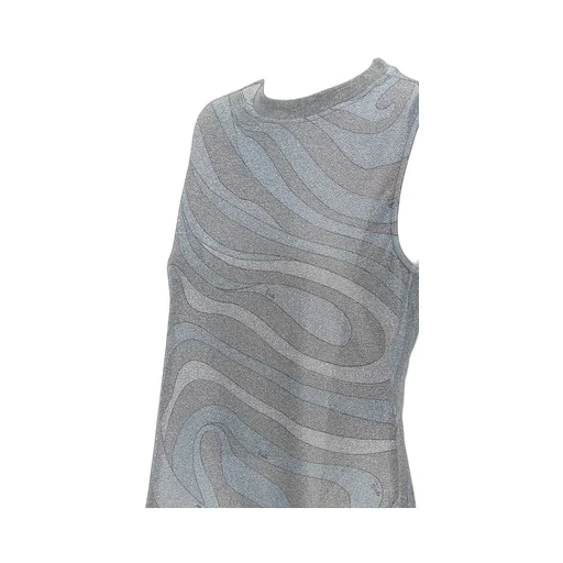 Marmo Print Lamé Jersey Top