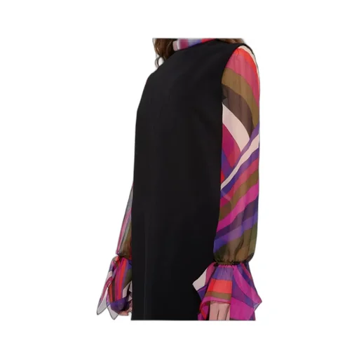 Contrast-Sleeves Mini Dress