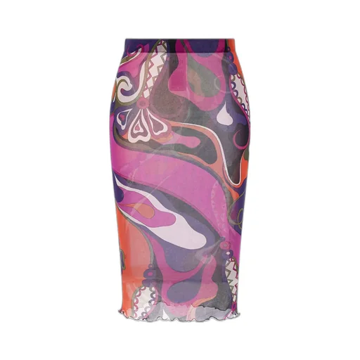 Orchidee Print Midi Skirt