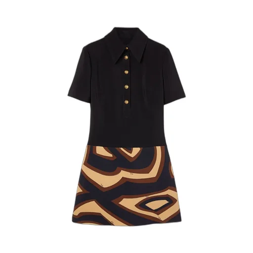 Labyrinth Print Short Dress