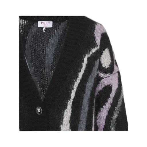 Marmo Inlay Oversized V-Neck Cardigan