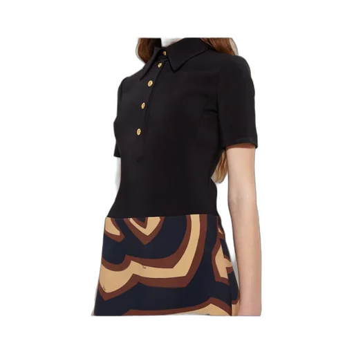 Labyrinth Print Short Dress