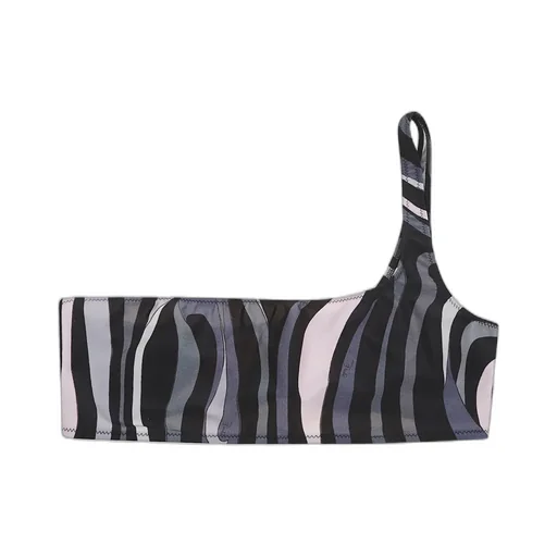 Asymmetric Printed Bikini Top