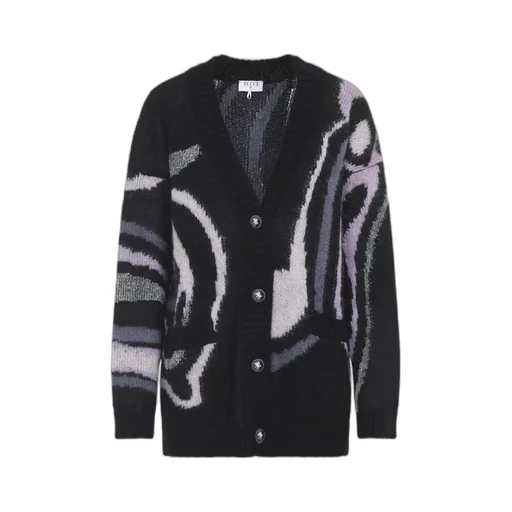 Marmo Inlay Oversized V-Neck Cardigan