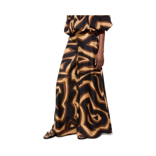 Graphic Printed Wide-Leg Pants