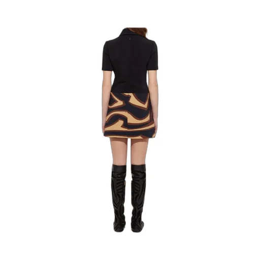 Labyrinth Print Short Dress