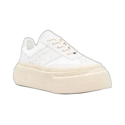Numbers-Motif Round Toe Sneakers