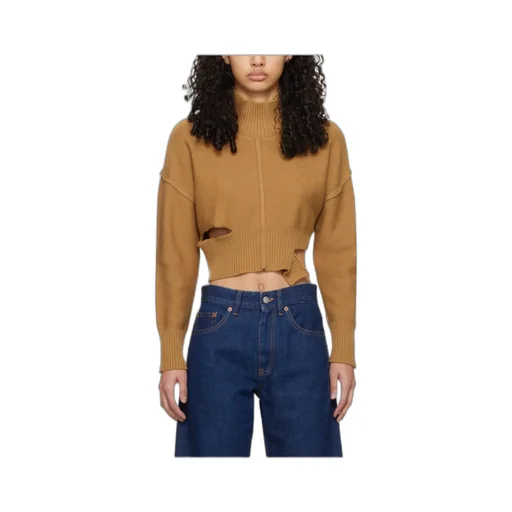Broken Hole Detail Woolen Sweater