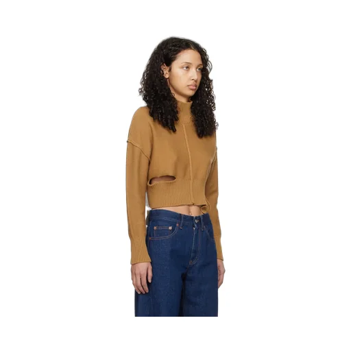 Broken Hole Detail Woolen Sweater