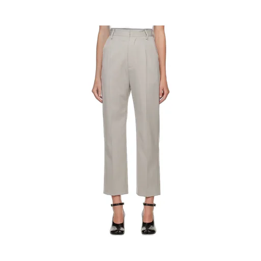 Straight Wool Casual Pants