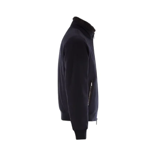 Padded Bomber Jacket In Wool And Cashmere