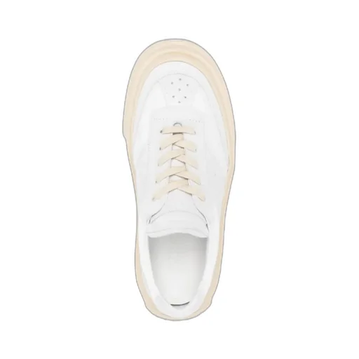 Numbers-Motif Round Toe Sneakers