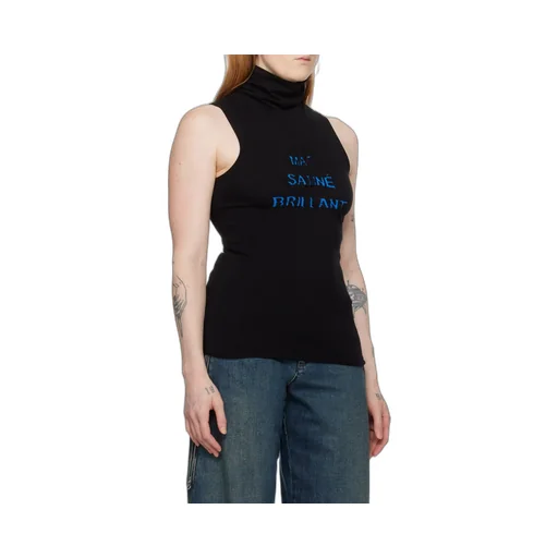 High-Neck Sleeveless Top