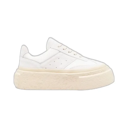 Numbers-Motif Round Toe Sneakers