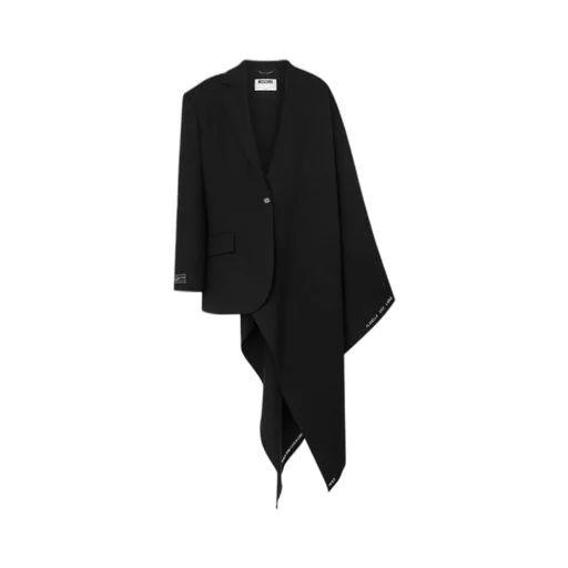 Asymmetric Drape Wool Coat