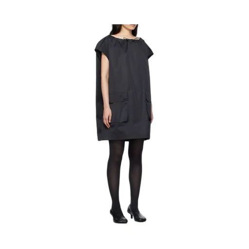 Drawstring-Neck Cargo Minidress