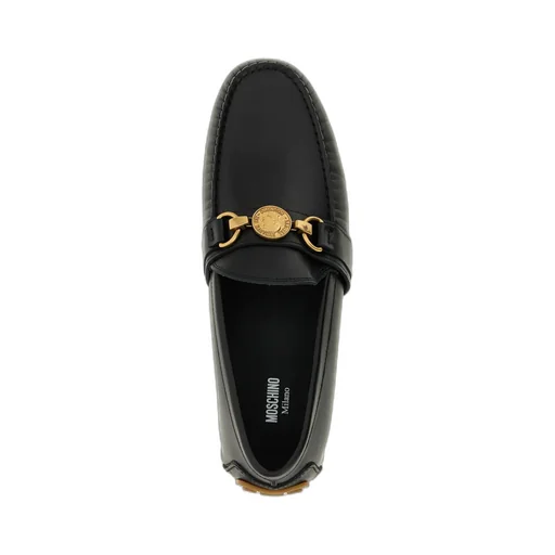 Leather Medallion-Detail Loafers