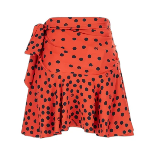 Polka-Dot Ruffle-Hem Mini Skirt