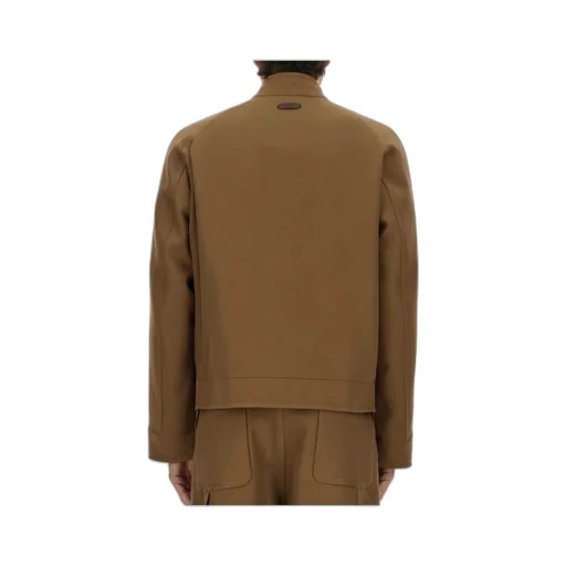 High-Neck Zipped Bomber Jacket