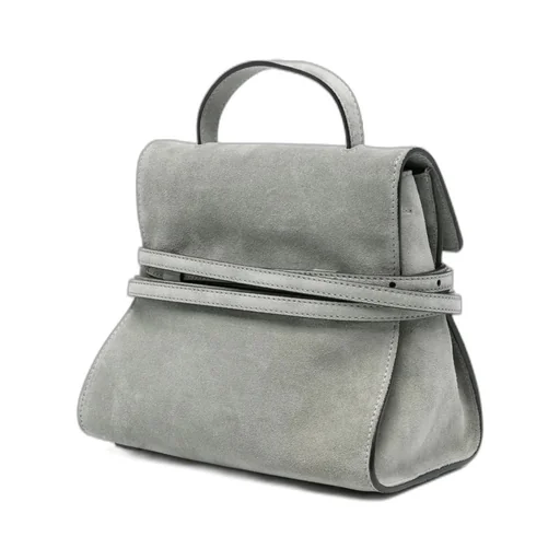 Belt-Details Suede Tote Bag
