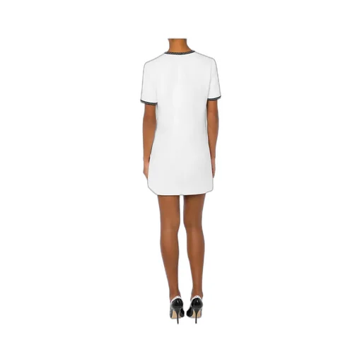 Contrasting-Trim Knitted Minidress