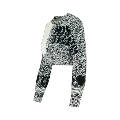 Jeans Logo Intarsia Cropped Jumper