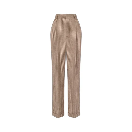 Geometric-Print Virgin-Wool Trousers